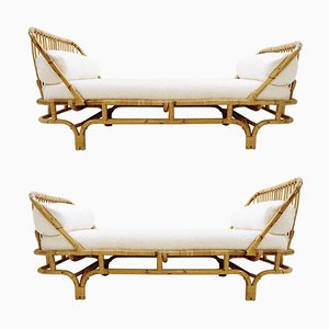 Mid-Century Bamboo Daybeds, Italy, 1960s, Set of 2