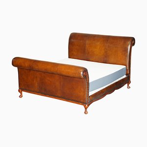 Letto Emperor in pelle marrone di Ralph Lauren e Bonaparte