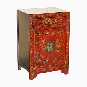 Vintage Chinese Hand Painted Lacquered Cabinet, 1920s