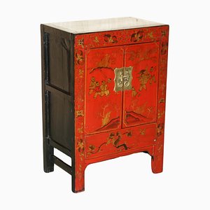 Lar ge Oriental Chinese Hand Painted Lacquered Cabinet by Charles & Ray Eames, 1920s