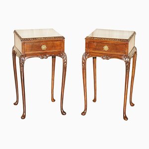 Viktorianische Cabriole Tische mit 1 Schubladen von Charles & Ray Eames, 2er Set