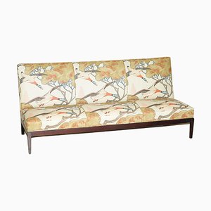 Norris Three Seater Sofa in Mulberry Flying Ducks Fabric from George Smith