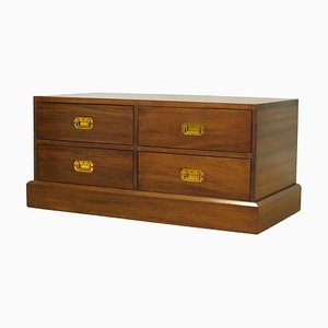 Military Campaign Style Brown Hardwood Chest