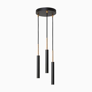 Stave 3 Black Celling Lamp in Brass by Johan Carpner for Konsthantverk