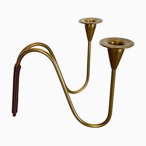 Sculptural Brass Candleholder Object attributed to Günter Kupetz for WMF, Germany, 1950s