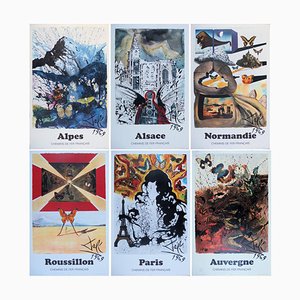 Salvador Dali, SNCF Suite Papillon, 20ème Siècle, Grandes Lithographies, Set de 6