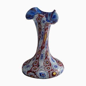Small Millefiori Murano Glass Vase from Vetreria Fratelli Toso, 1910s