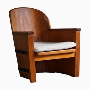 Swedish Modern Armchair in Pine attributed Axel Einar Hjorth for Åby Furniture, 1940s