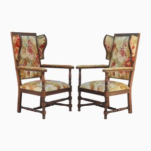 Set of French Provincial Wingback Armchairs