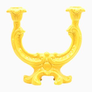 Baroque #2 Candleholder in Glossy Yellow