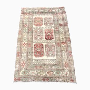 Hand-Knotted Faded Wool Rug