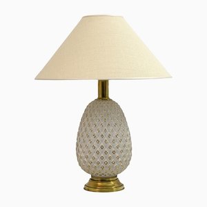 Lampada da tavolo a forma di ananas Mid-Century in vetro di Murano e ottone, Italia, anni '70