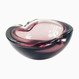 Sommerso Murano Glass Ashtray or Bowl attributed to Flavio Poli, Italy, 1960s