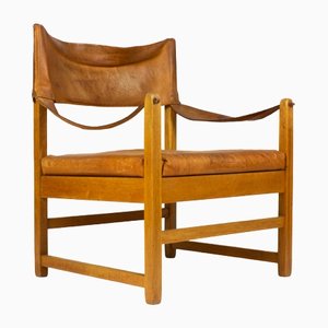 Vintage Danish Leather Safari Chair