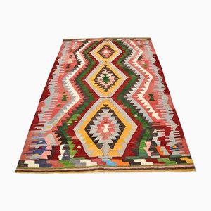 Turkish Geometric Handmade Kilim Rug, 1966