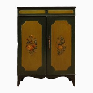 Small Painted Romany Cabinet with Adjustable Shelves, 1890s