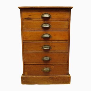 Antique Pine Filing Drawers with Cup Handles by H.G Webb