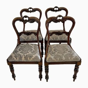 Antique William IV Carved Rosewood Dining Chairs, 1835, Set of 4
