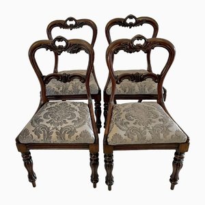 Chaises de Salle à Manger William IV Antiques en Palissandre Sculpté, 1835, Set de 4