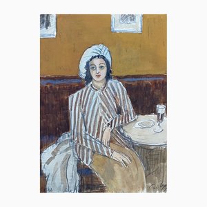 Alexandre Blanchet, Au bar, 1920s, Aquarelle