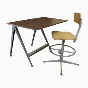 Tavolo da disegno e sedia Reply di Wim Rietveld e Friso Kramer, 1960, set di 2