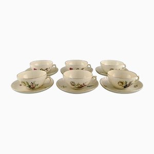 Porcelain Frijsenborg Teacups with Saucers from Royal Copenhagen, 1950s, Set of 12