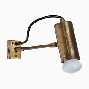 Gold Metal Wall Lamp, 1950s