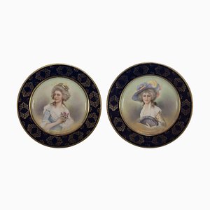 Decorated Plates, Early 20th Century, Set of 2