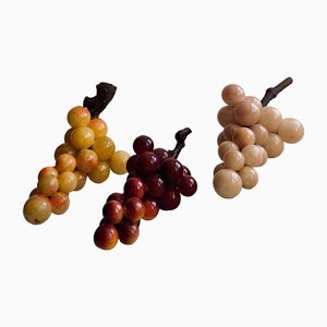 Burgundy Alabaster Grapes, 1970s, Set of 3