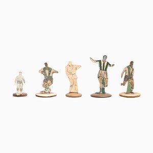Antique Button Soccer Game Figures, 1950s, Set of 5