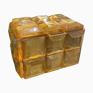 Large Amber Murano Glass Box, 2000s
