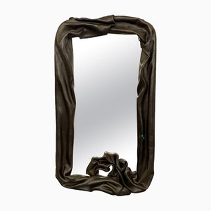 Mirror with Leather Frame by Osvaldo Borsani, Italy, 1960s