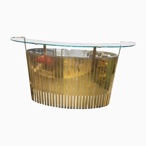 Cocktail Bar in Stainless Steel & Brass, 1970s