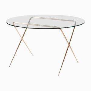Low Table in Brass and Glass by Angelo Lelii, 1950s