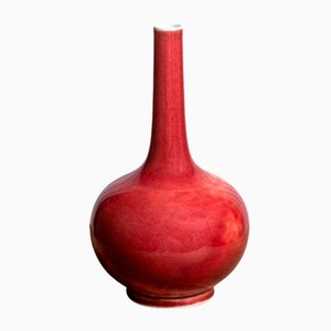 Antique Chinese Porcelain Sang De Bouef Glazed Bottle Vase, 1800s