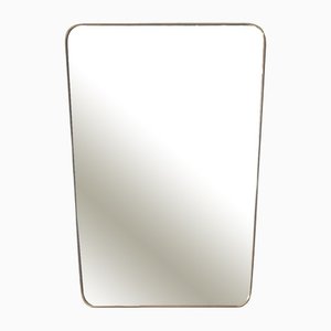 Specchio con cornice in ottone, Italia, anni '50