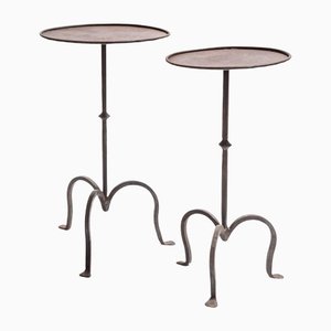 French Martini Tables in Wrought Iron, Set of 2