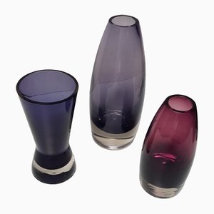 Finnish Vases by Tamara Aladin for Riihimaen Lasi Oy, 1960s, Set of 3