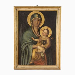 Artista italiano, Madonna con bambino, 1780, olio su tela