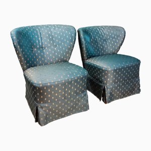 Mid-Century Blue Cocktail Armchairs, 1960s, Set of 2