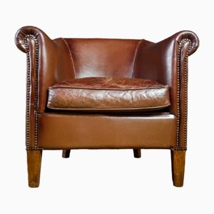 Vintage Dark Brown Leather Armchair