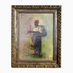 African Farm Worker, 1910s, Painting, Framed