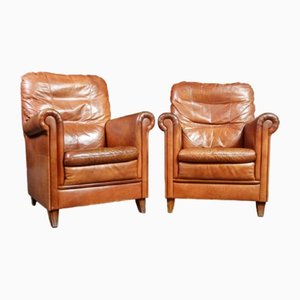 Vintage Leather Armchair in Cognac Brown