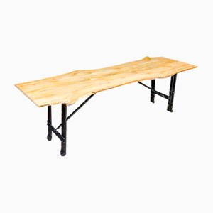 Industrial Dining Table in Cherry & Steel