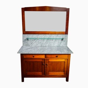 Art Deco Cupboard with Mirror and Marble Top