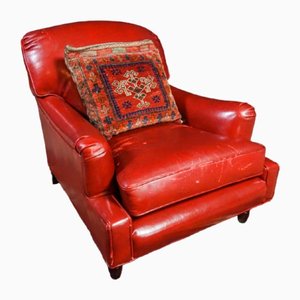 Vintage Armlehnstuhl aus rotem Leder