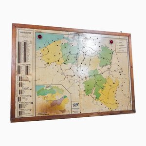 Mappa vintage grande, Belgio, anni '50