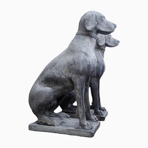 Escultura de jardín de perro en hormigón