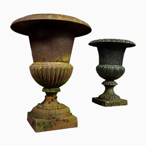 Brocante Garden Vases in Cast Iron
