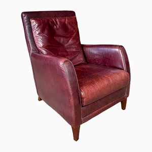 Vintage Leather Armchair with Braid